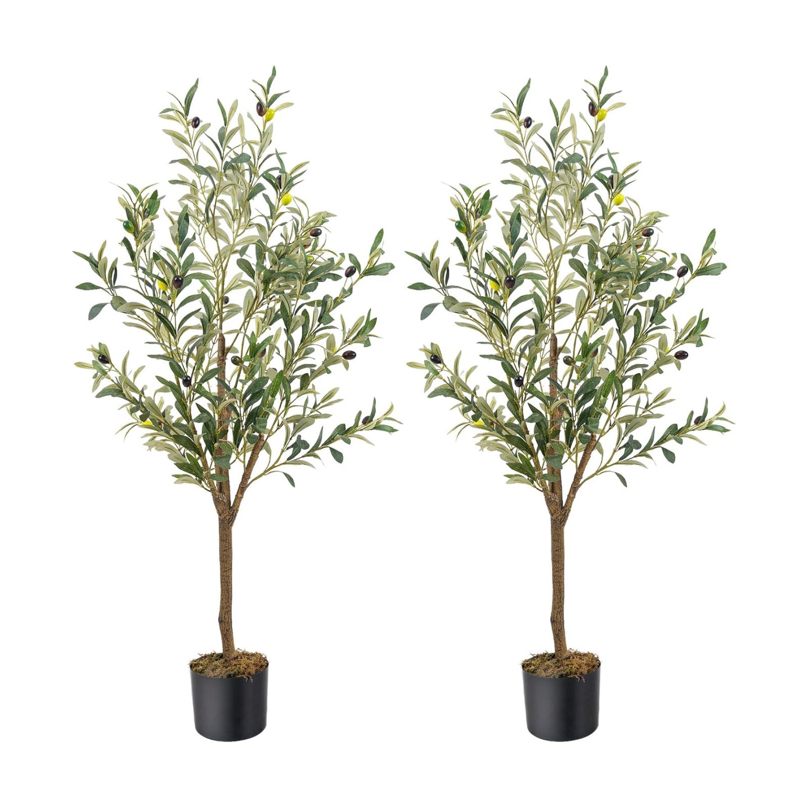 Artificial Fake Olive Tree Tall Faux Silk Olive Tree / 4ft / 4 Inch / Set of 2