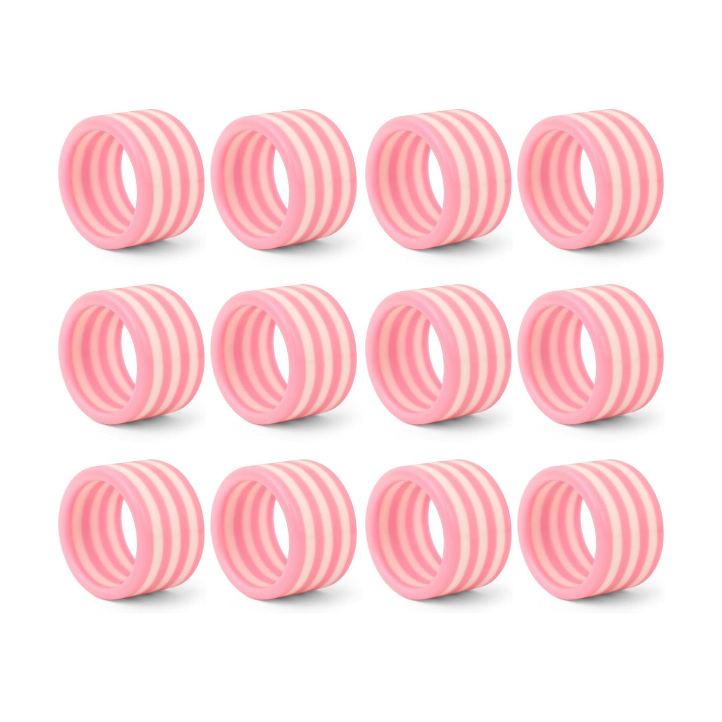 Pink Resin Napkin Rings for Weddings, Set of 12 | Epoxy resin, elegant pink finish, 2x2x1 in., cloth napkin compatible