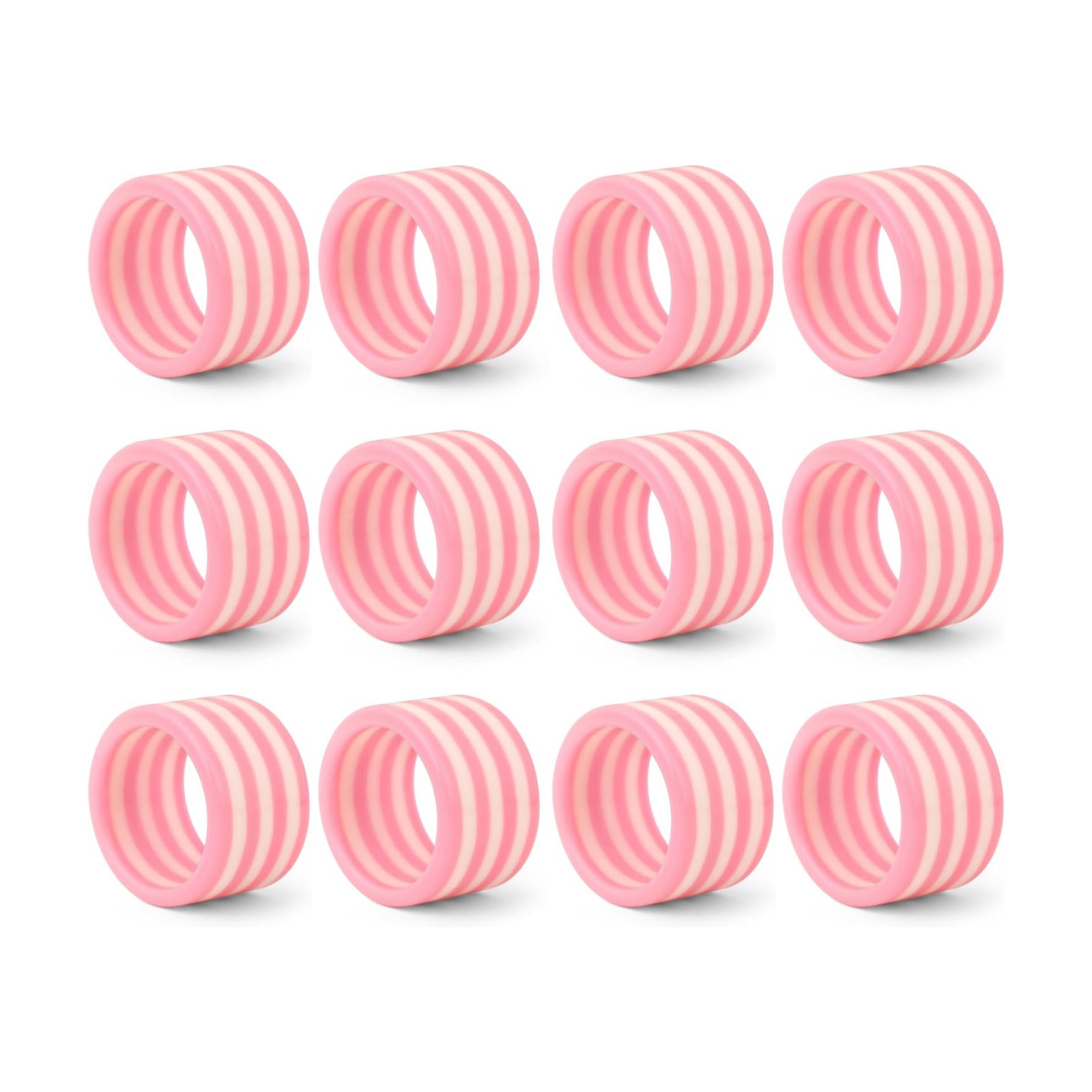 Pink Resin Napkin Rings for Weddings, Set of 12 | Epoxy resin, elegant pink finish, 2x2x1 in., cloth napkin compatible