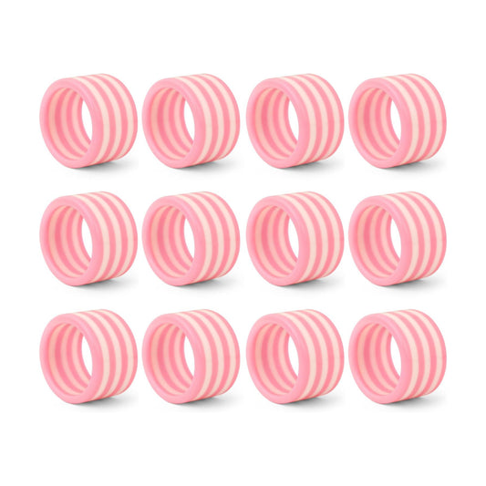 Pink Resin Napkin Rings for Weddings, Set of 12 | Epoxy resin, elegant pink finish, 2x2x1 in., cloth napkin compatible
