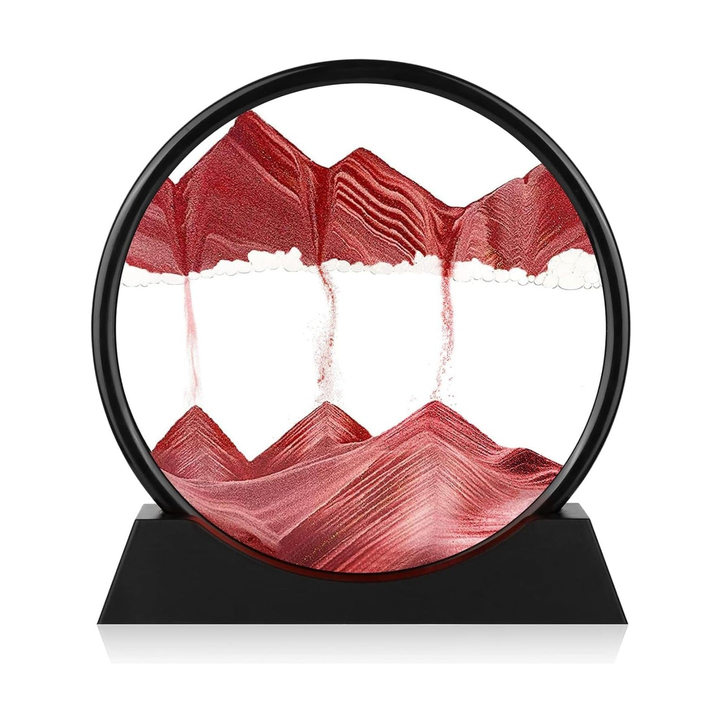 Round Glass 3D Deep Sea Sandscape / Red / 7in