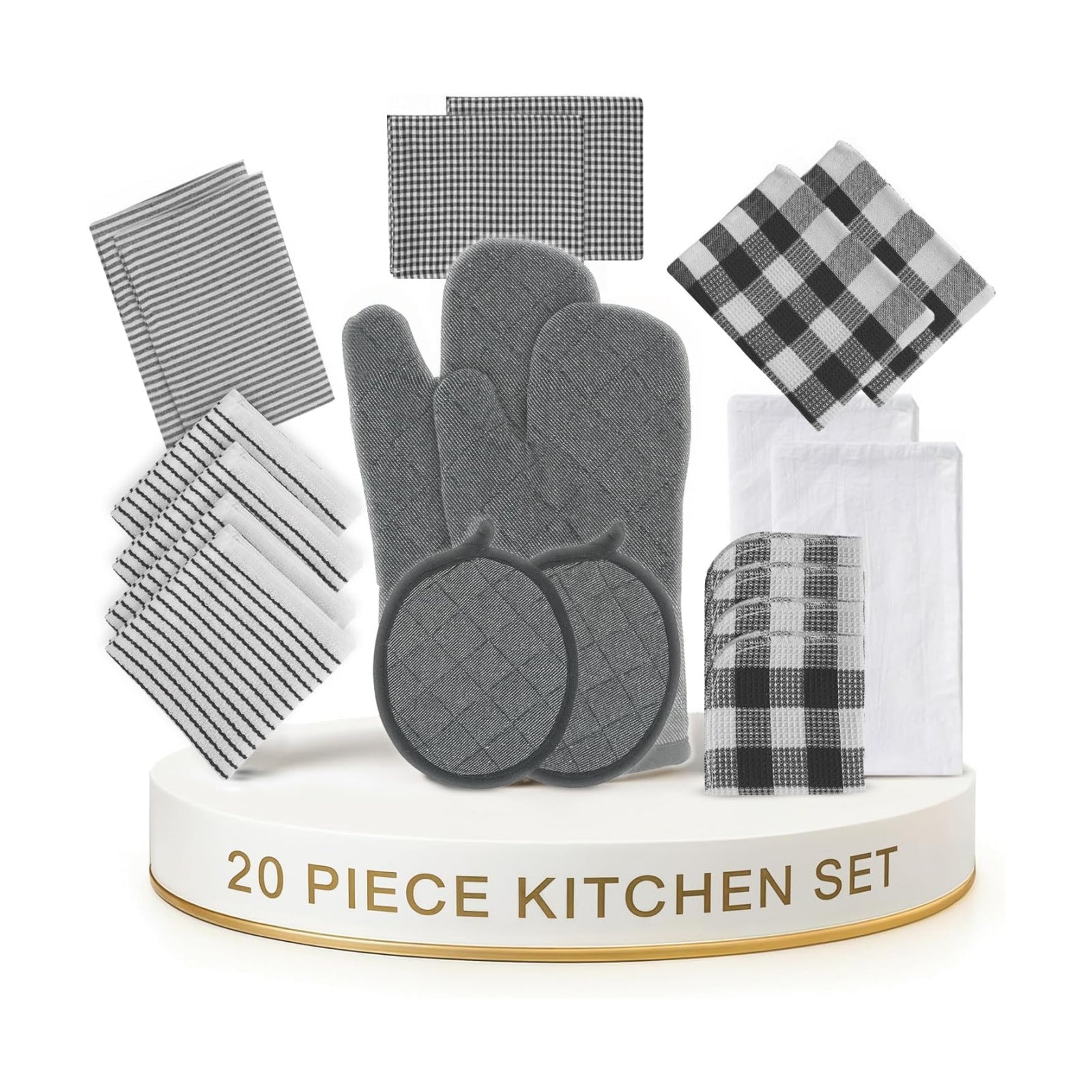 LANE LINEN Kitchen Towels Set 20 Pack - Ultra Soft Cotton Kitchen Hand Towels, Highly Absorbent Dish Cloths, Durable
