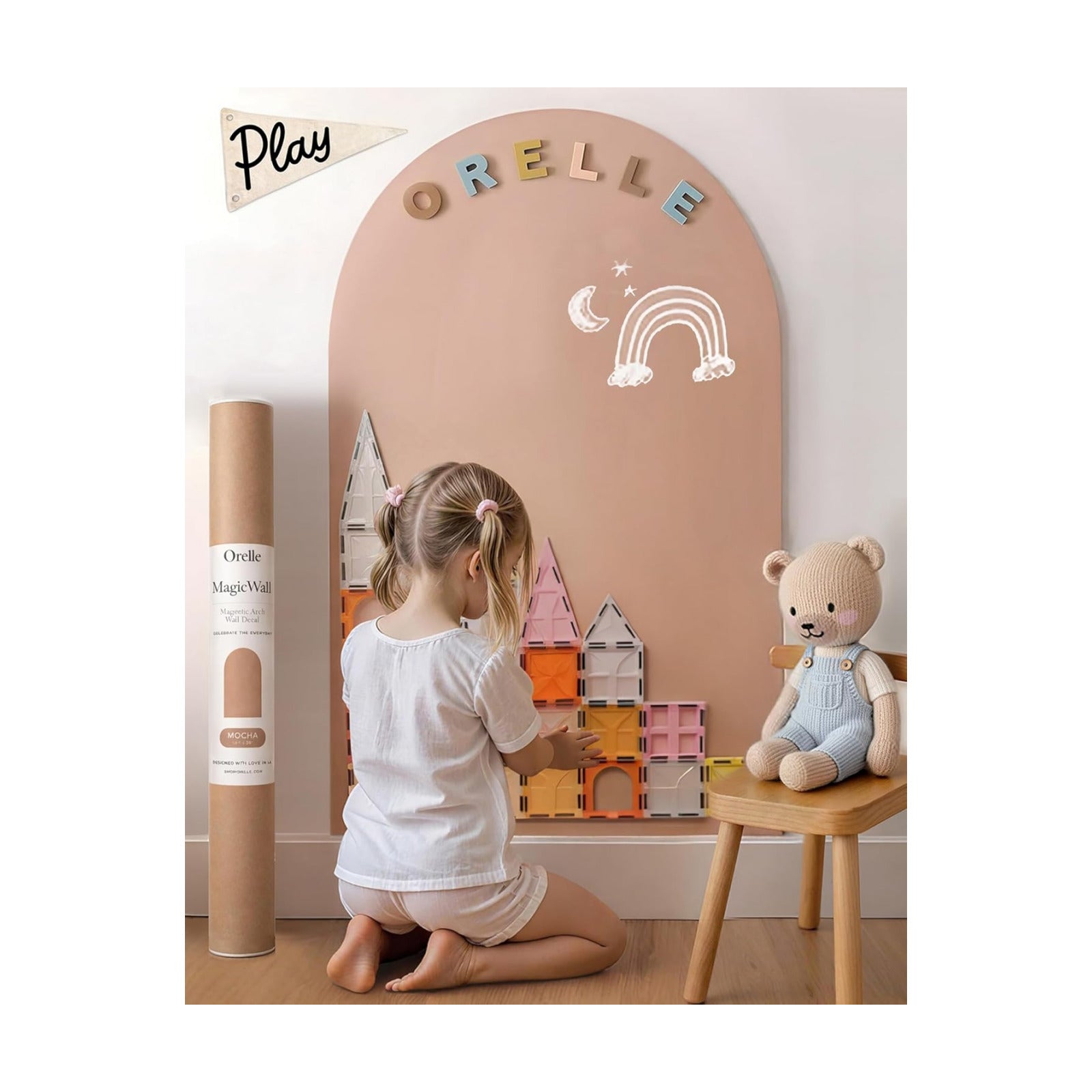 Magnetic Arch Wall Decal / Mocha / 24"W x 39"H