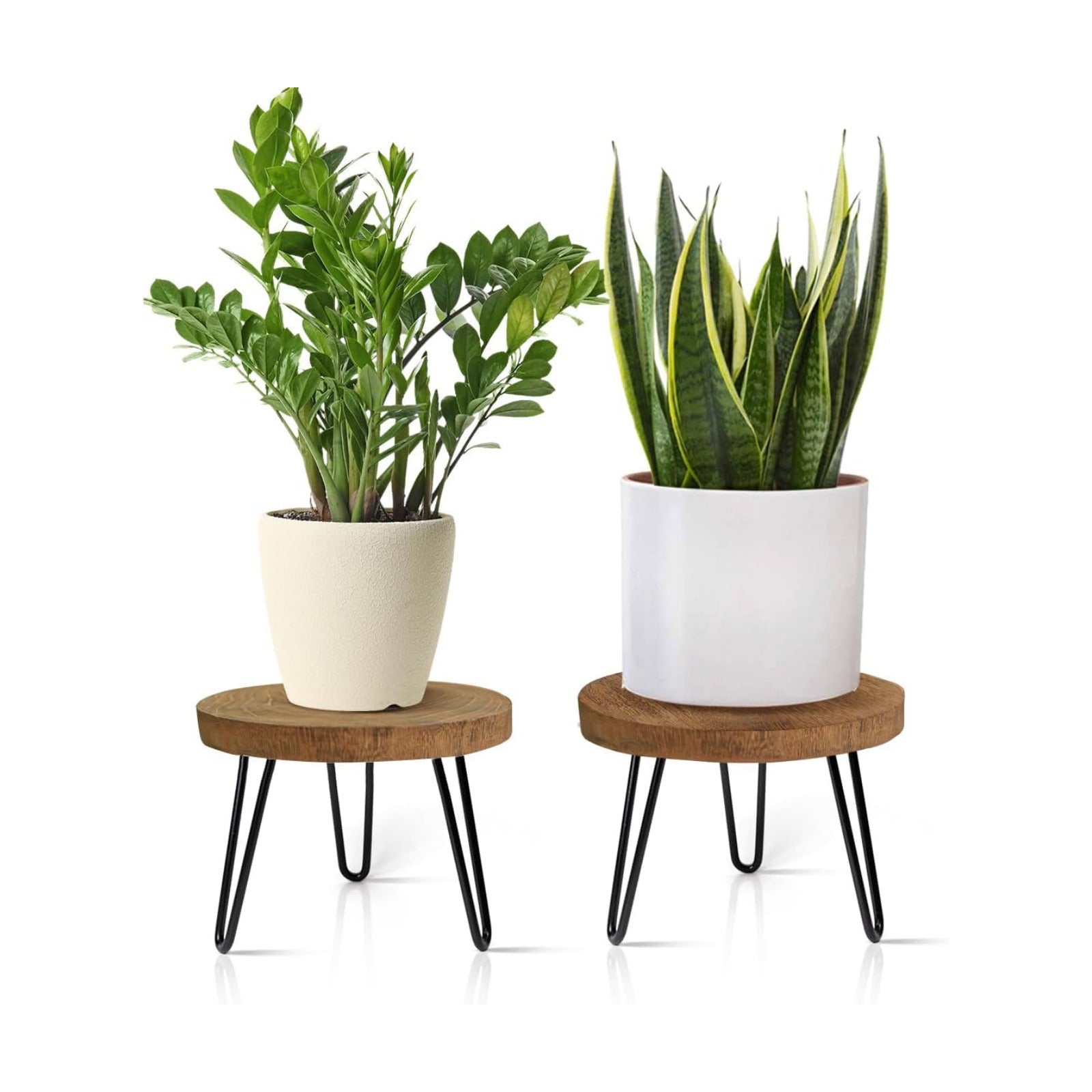 OBTAIN Plant Stand Indoor Outdoor, Wooden plant Stool, Mid Century Plant Stand for Indoor Plants, Wood Modern Plant