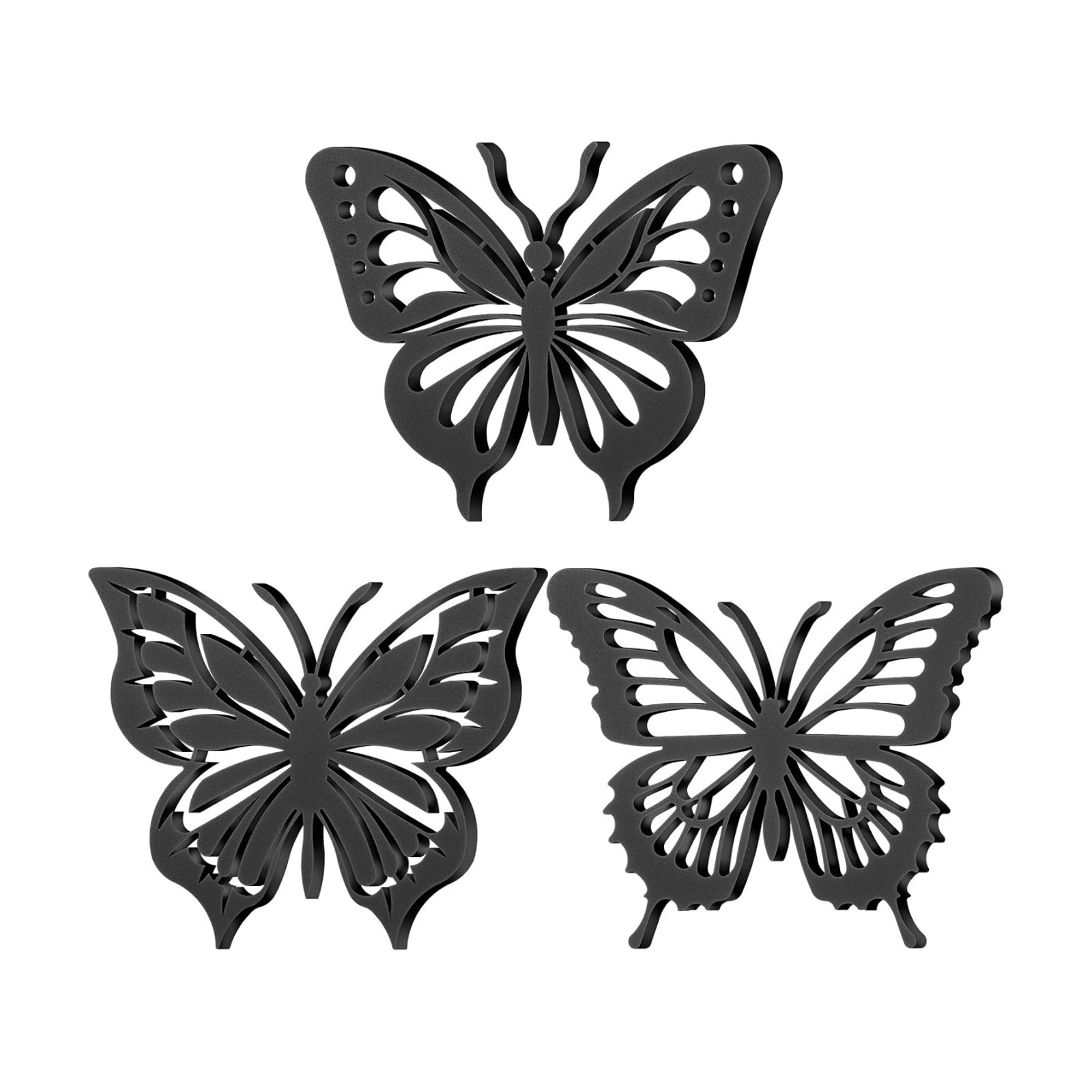 Reallnaive 3 Pcs Cast Iron Trivets for Hot Dishes 8 Inch Butterfly Cast Iron Trivets for Dutch Oven Wood Stove Pots and