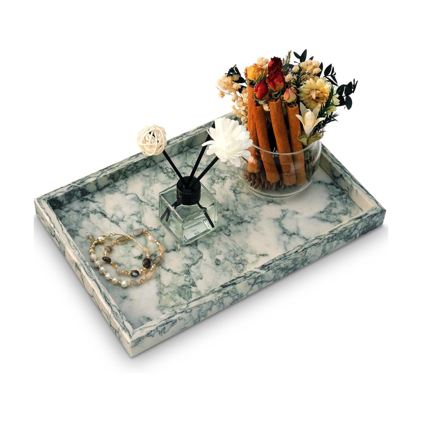 Marble Tray / Stone Trays / Cyan-green / 12 x 8