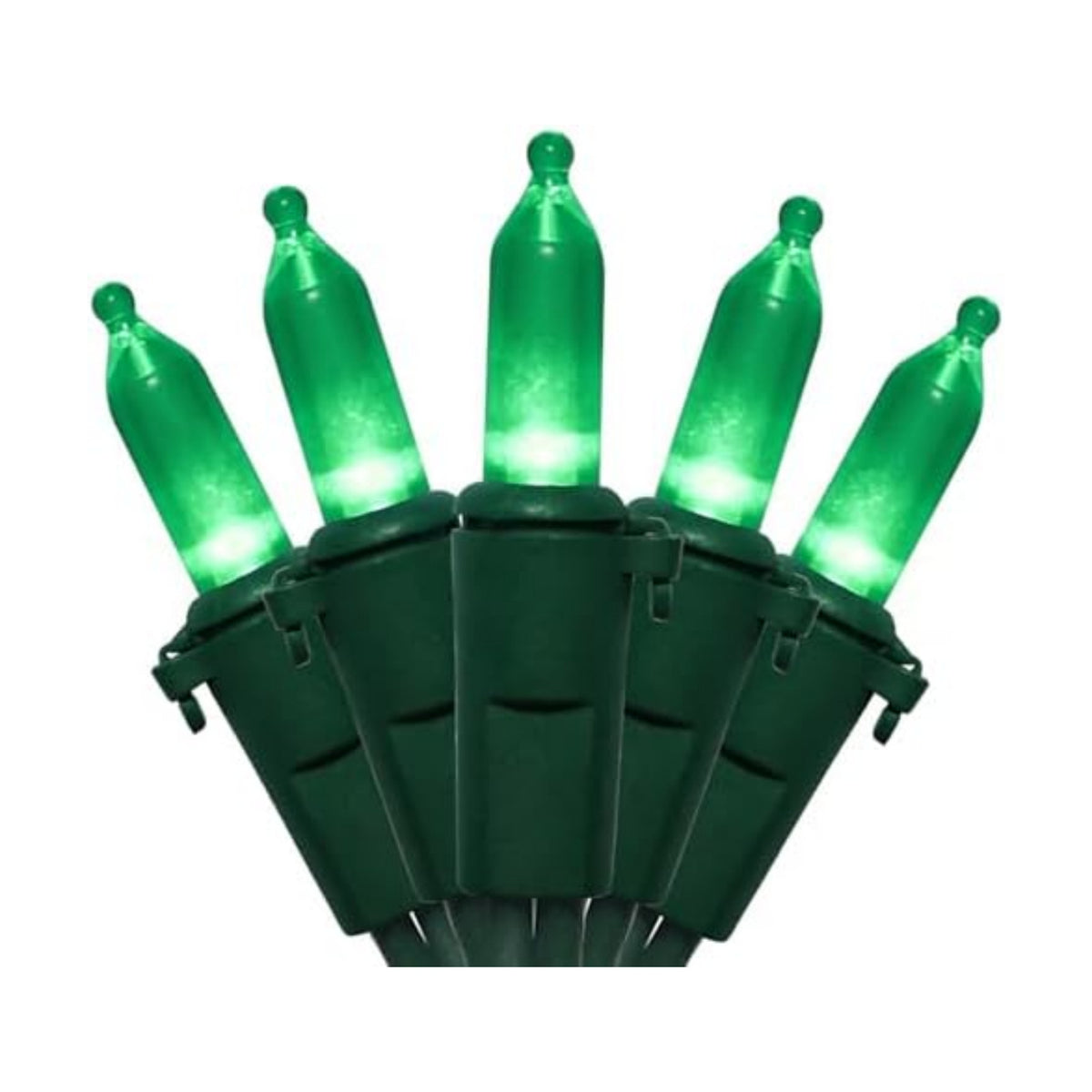 Green Christmas LED Lights - 2 Pack 100 Count Green Christmas String Lights for Tree, Party, Holiday, Indoor/Outdoor St. Patrick's Day Decorations, 2 Sets 33 Feet Green Wire, UL Certified, Connectable