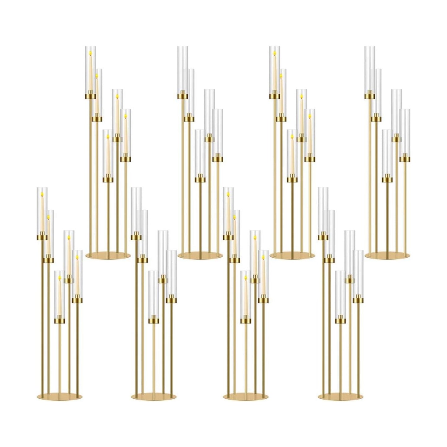 42.5in Gold Candelabra Centerpieces for Tables Candlestick Holders Decor Wedding Centerpiece Table Decorations 5 arm
