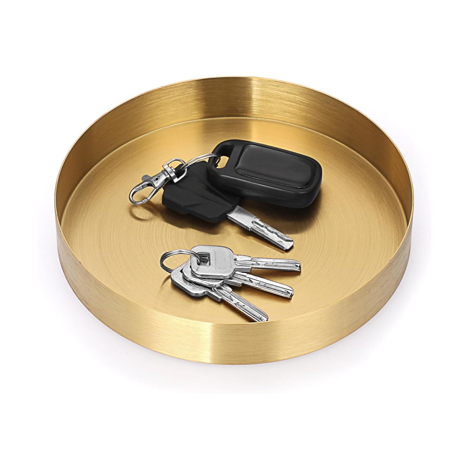 Round Key Bowl for Entryway 7.1" Decorative Tray Jewelry Ring Dish Stainless Steel / Gold / Set of 7