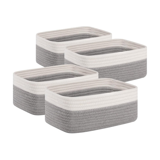 Small Bins / Organizer Baskets / Grey/white / 11.8"*7.8"*4.7 / Set of 4