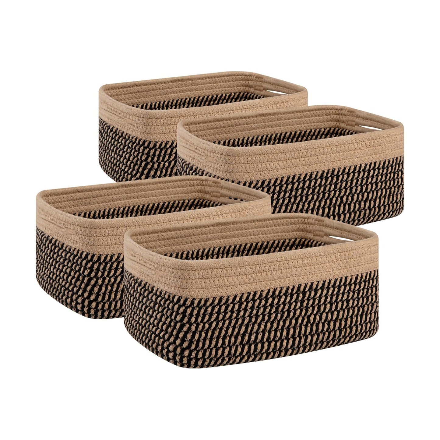 Small Bins / Organizer Baskets / Black/yellow / 11.8"*7.8"*4.7 / Set of 4
