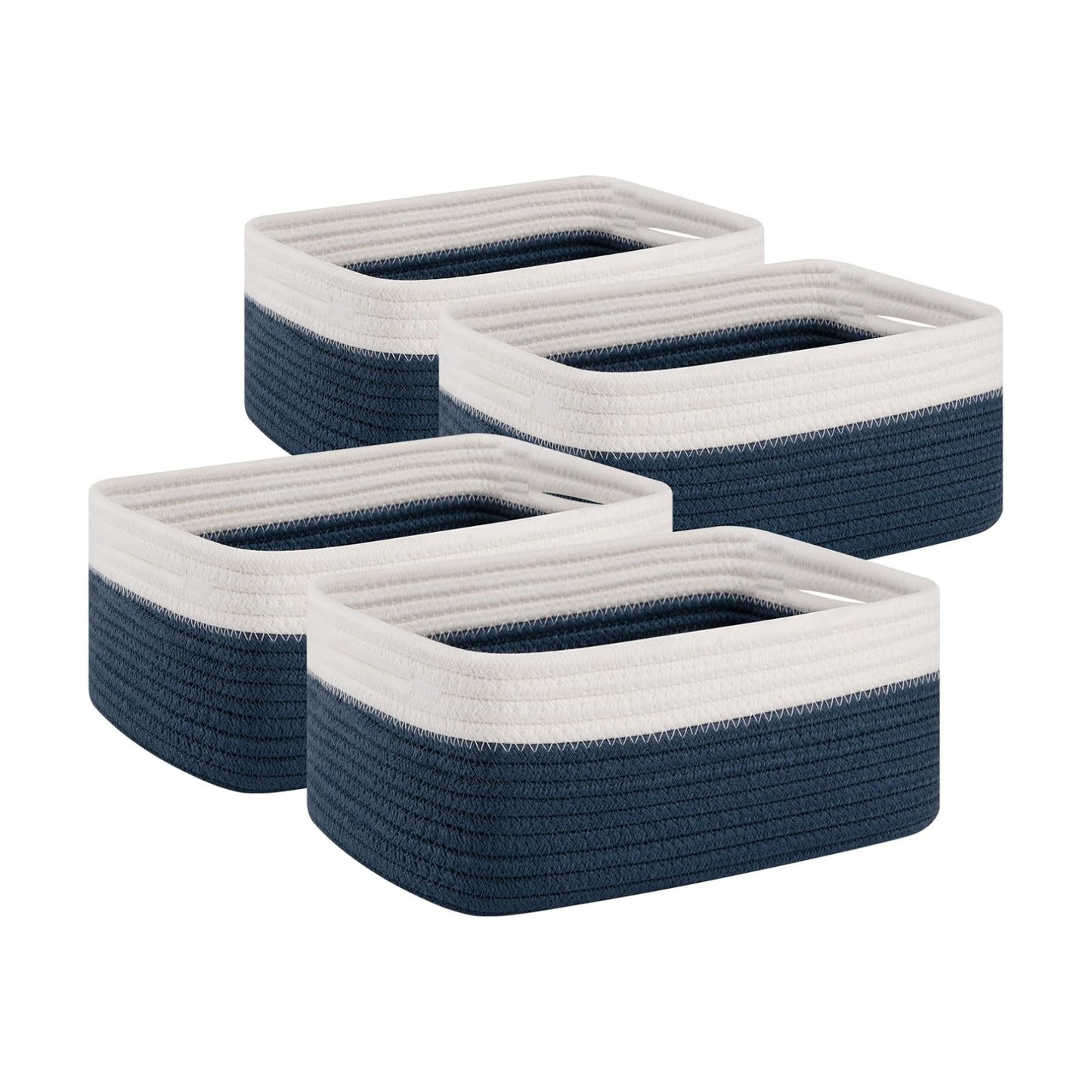 Small Bins / Organizer Baskets / Blue/white / 11.8"*7.8"*4.7 / Set of 4