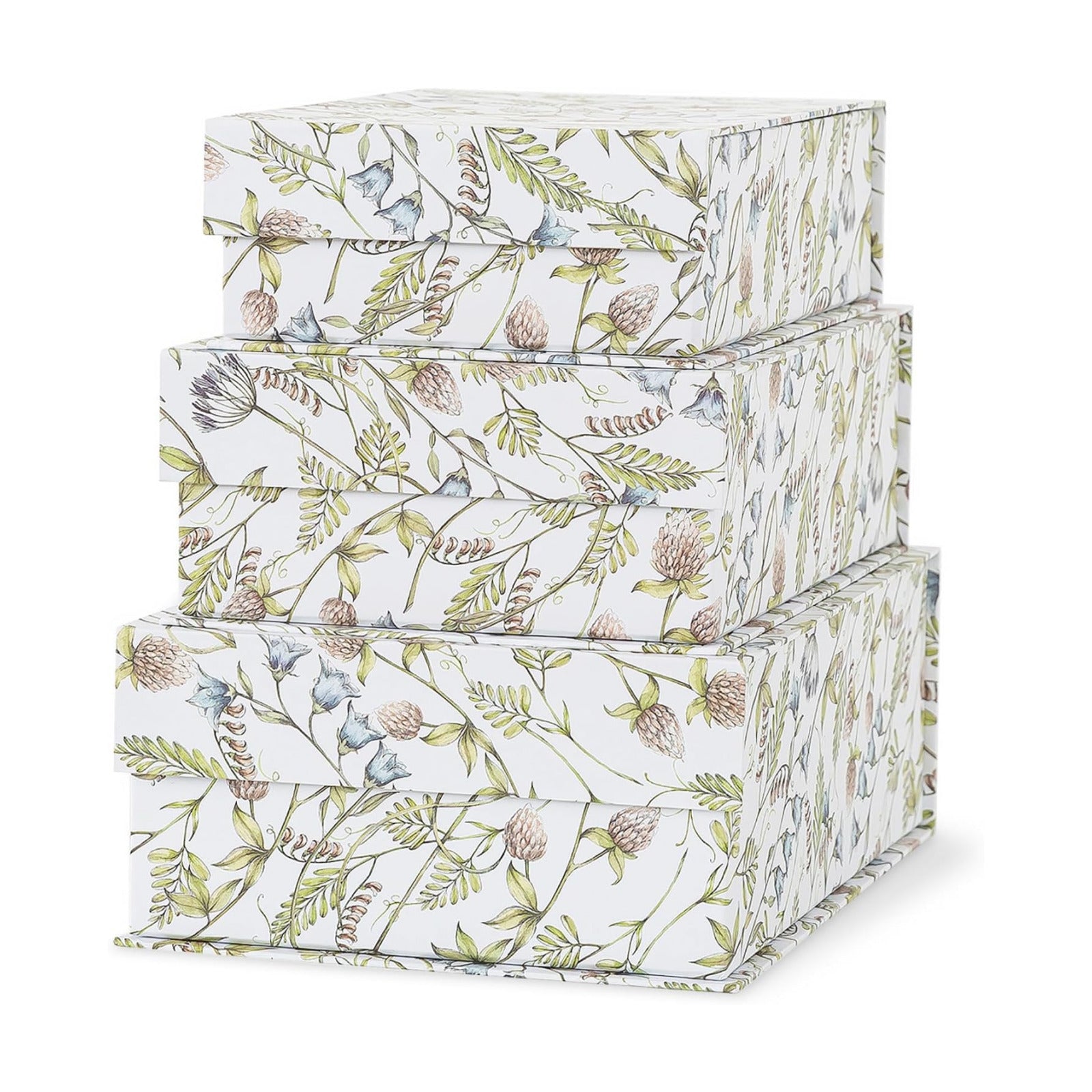 Floral Pattern Keepsake Boxes / Wild Garden / Set of 3