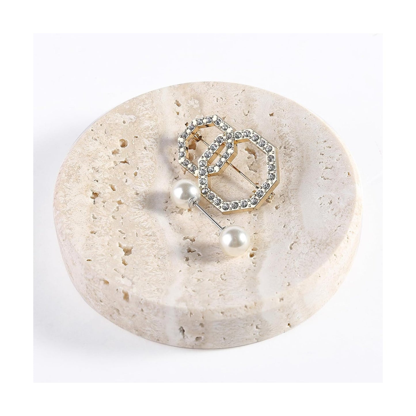 4" Decorative Dish / Travertino Romano / Natural / Set of 4