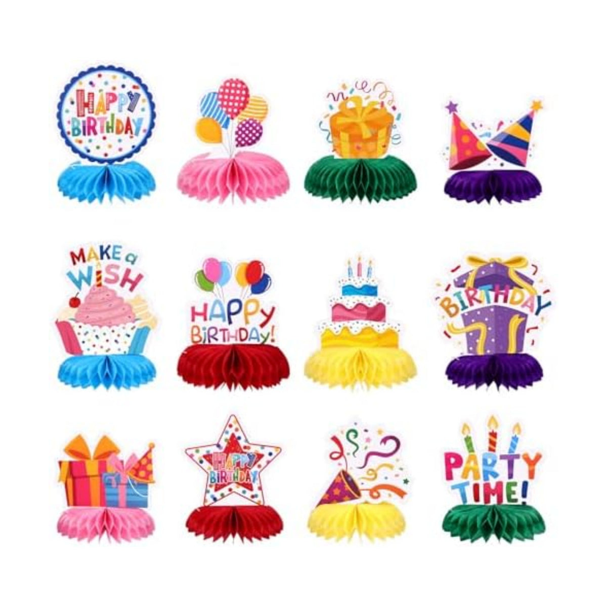 NatNarr Birthday Table Decorations Happy Birthday Honeycomb Centerpieces