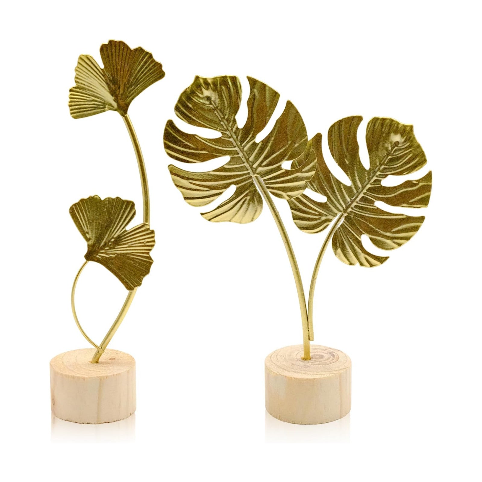 Metal Decor Statues / Gold / Set of 2