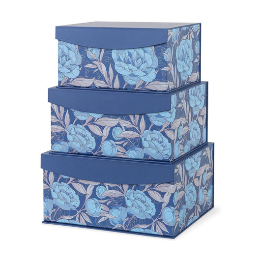 Memory Keepsake Boxes / Manor Blue / Set of 3