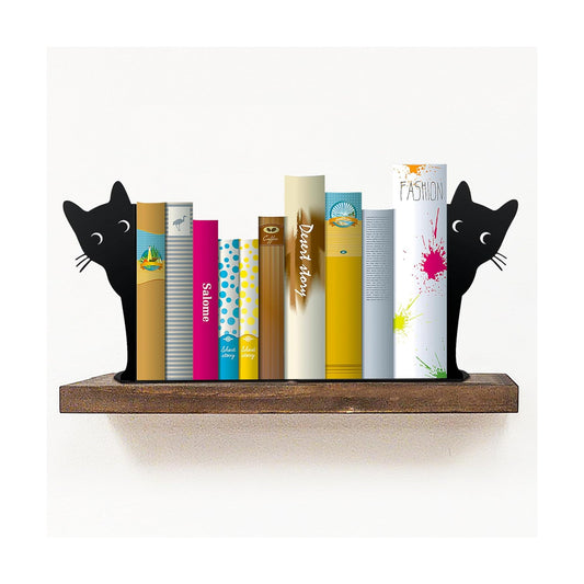 Metal Book Ends for Heavy Books / Black Cat