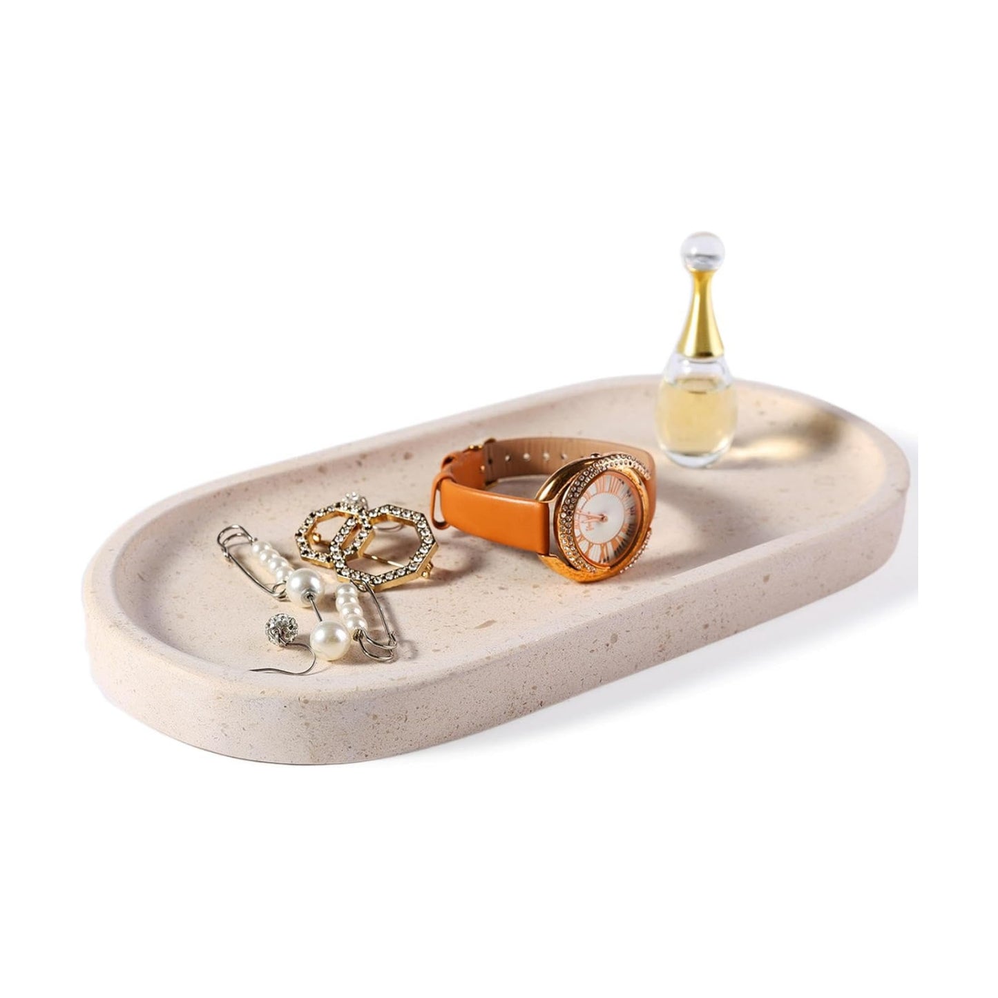 Catchall Trays / Natural Marble Tray / Moca Crema Yellow / 10 x 5 x 0.7