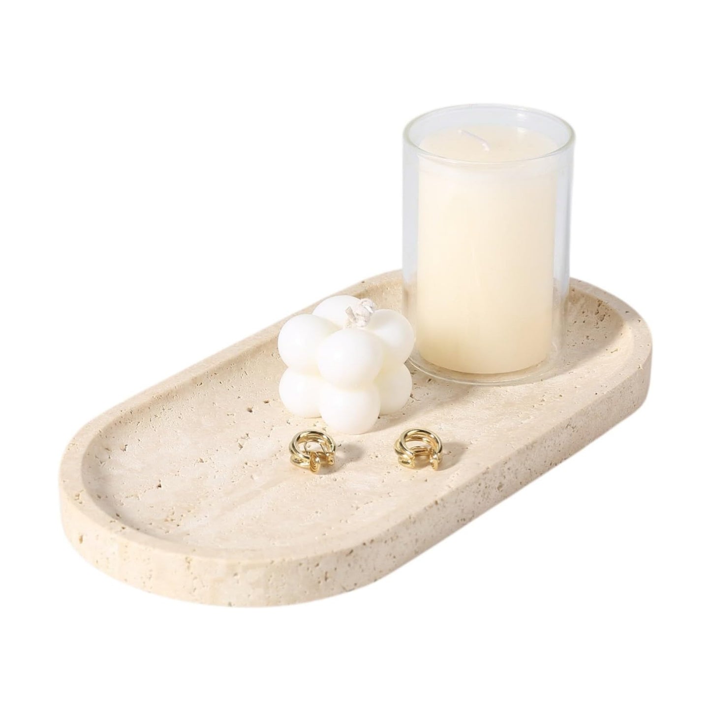 Marble Tray / Marble Storage Trays for Perfume / Travertine / 10 x 5 x 0.7 / Natural
