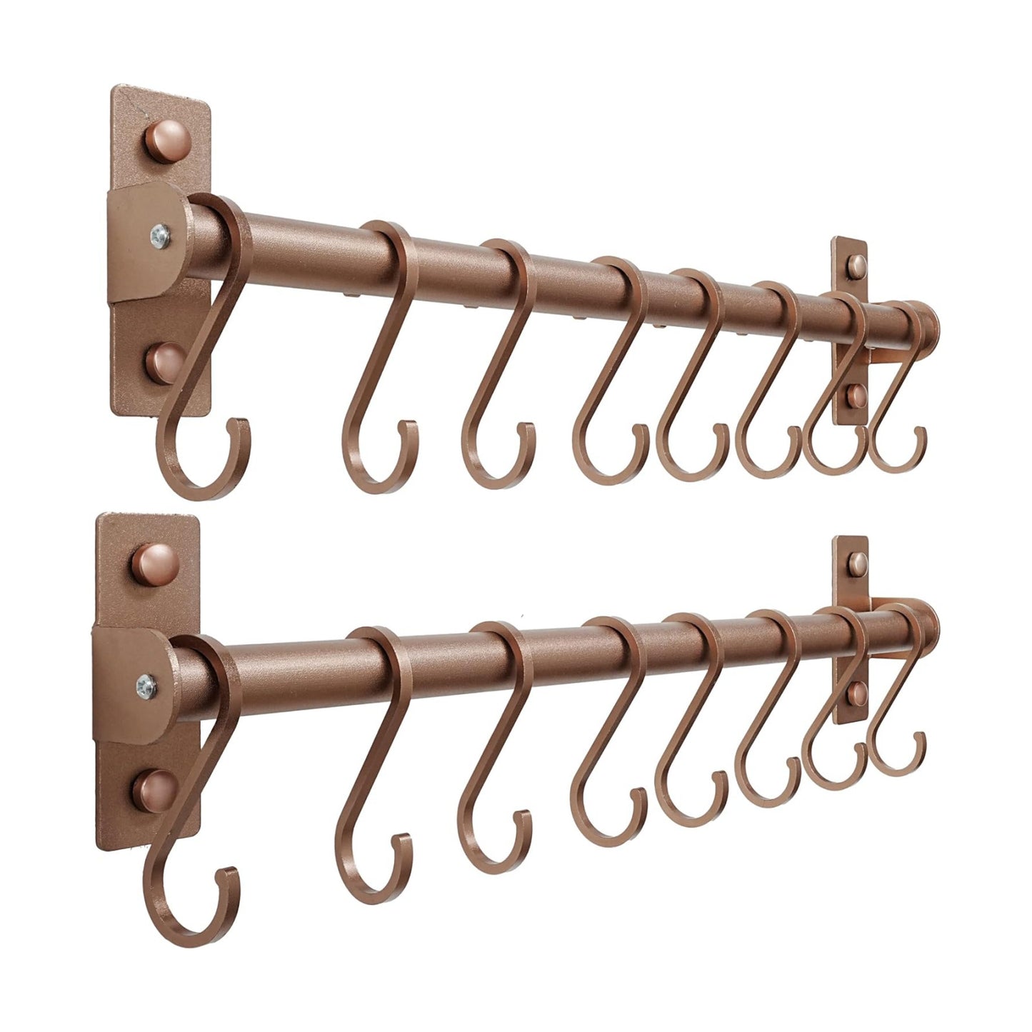 Kitchen Utensil Holder Hanger, Pot and Pan Rack Wall Mounted, Kitchen Rail with 8 Hooks for Hanging Cooking Utensils
