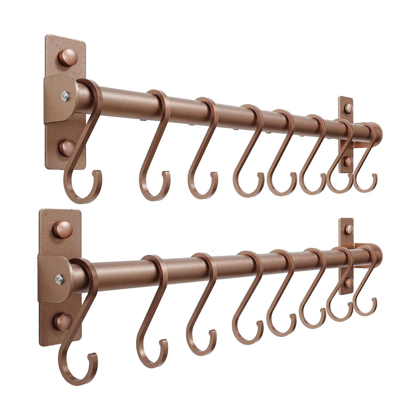 Kitchen Utensil Holder Hanger, Pot and Pan Rack Wall Mounted, Kitchen Rail with 8 Hooks for Hanging Cooking Utensils