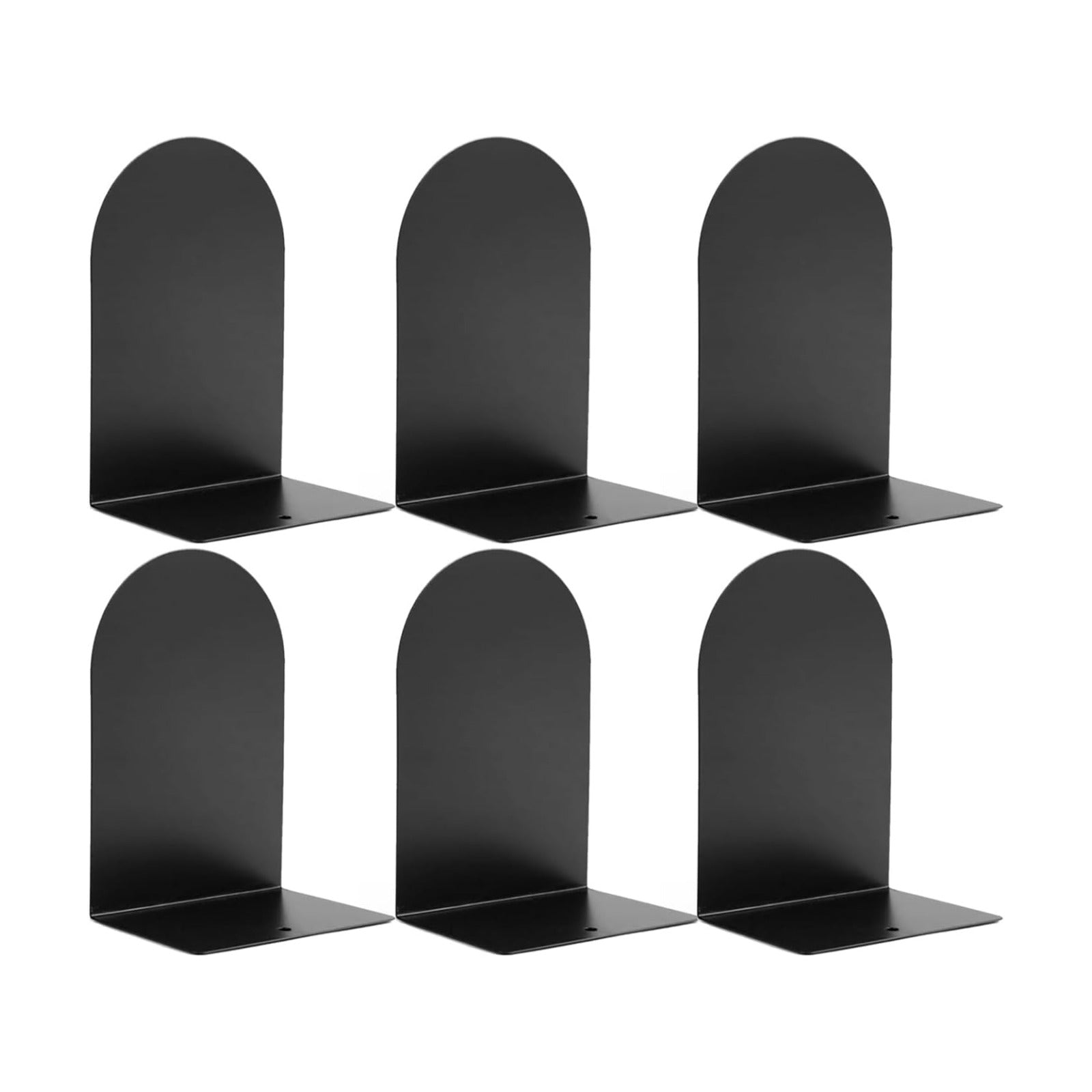 Metal Book Ends / Black / Set of 6