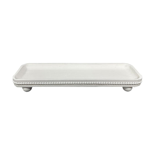 Oval Wooden Decorative Tray / White