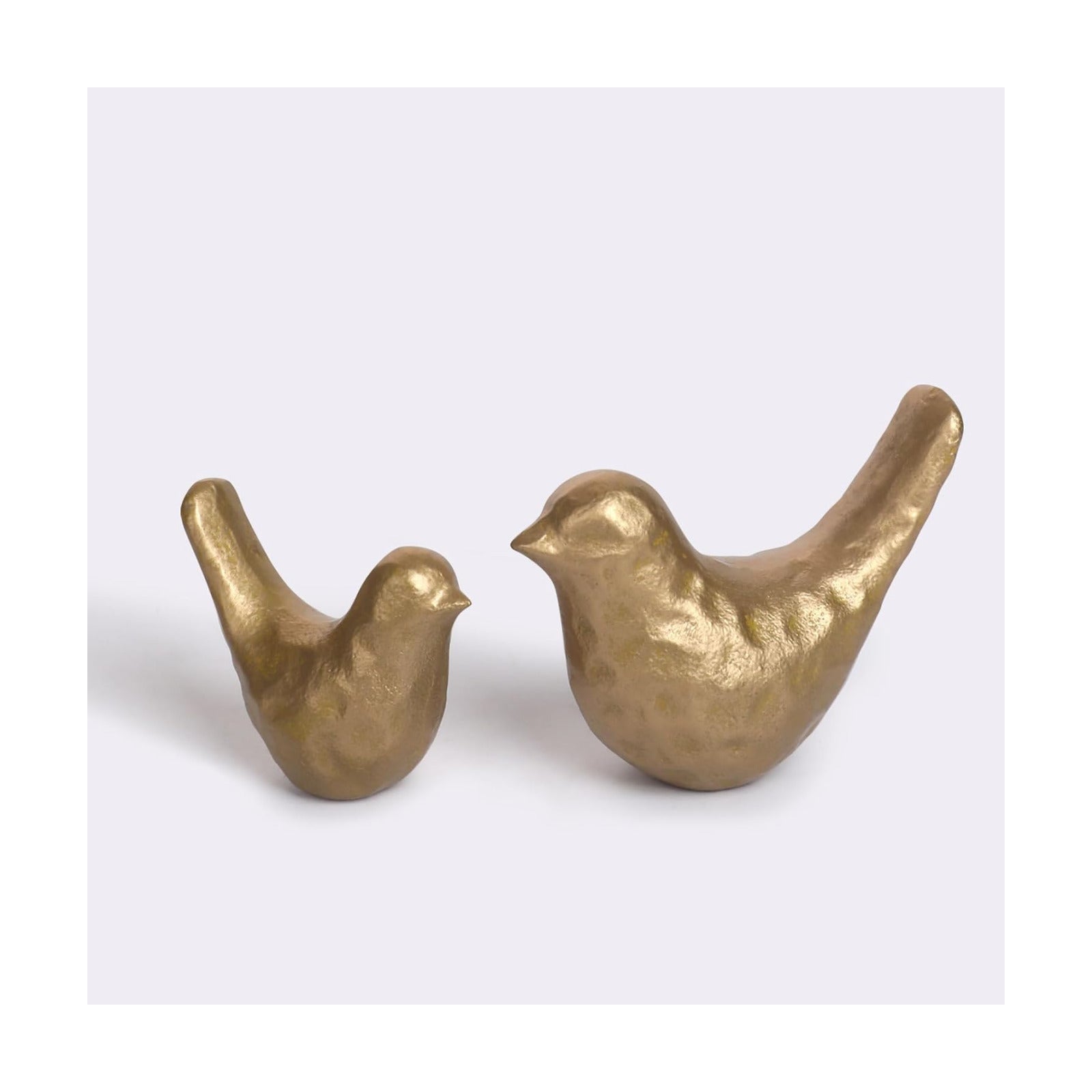Bird Figurine / Elegant Cast Iron Bird Statue / Vintage Brass / Gold