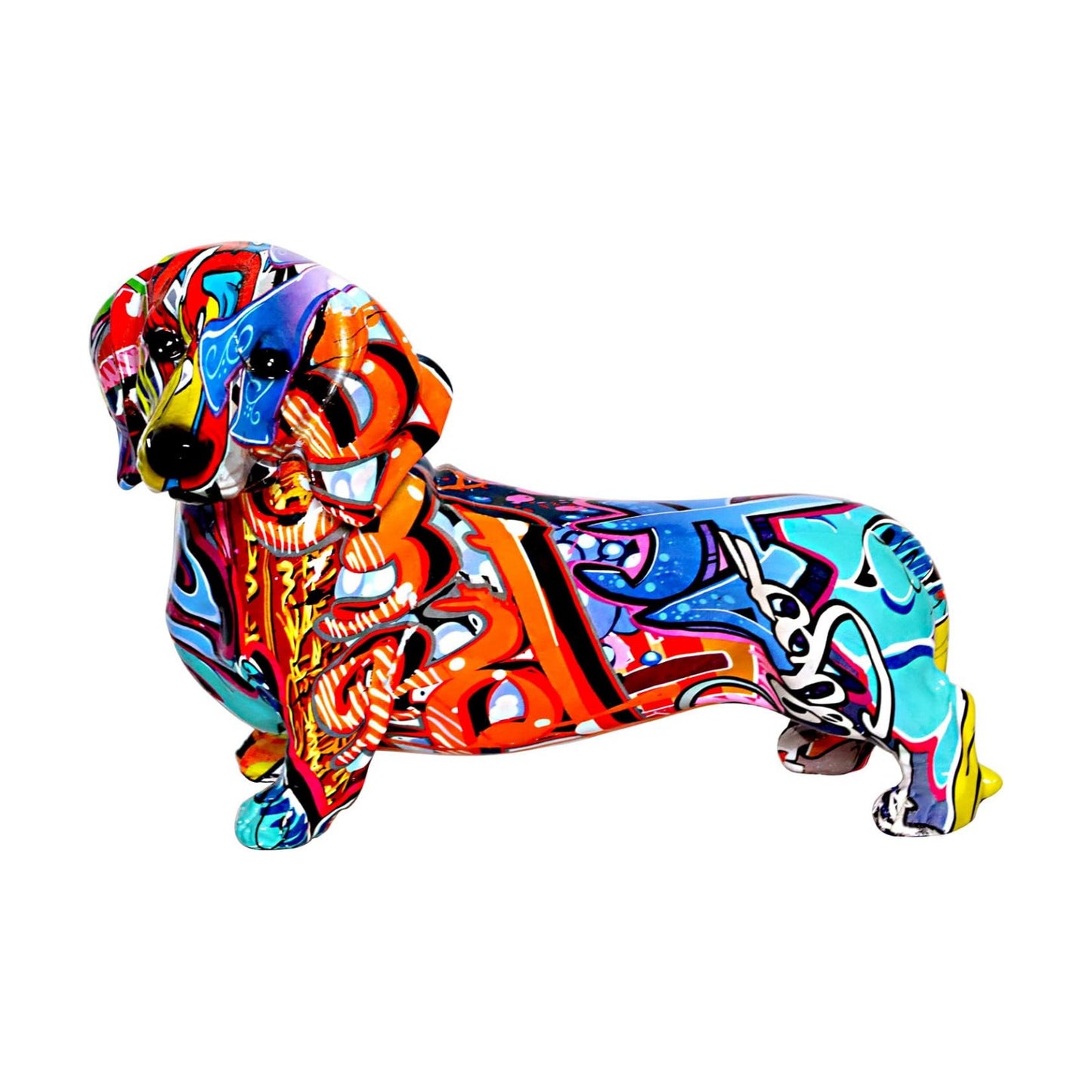 Dachshund Dog Statue Sculpture Animal Art Figurine Home Decoration / Graffiti