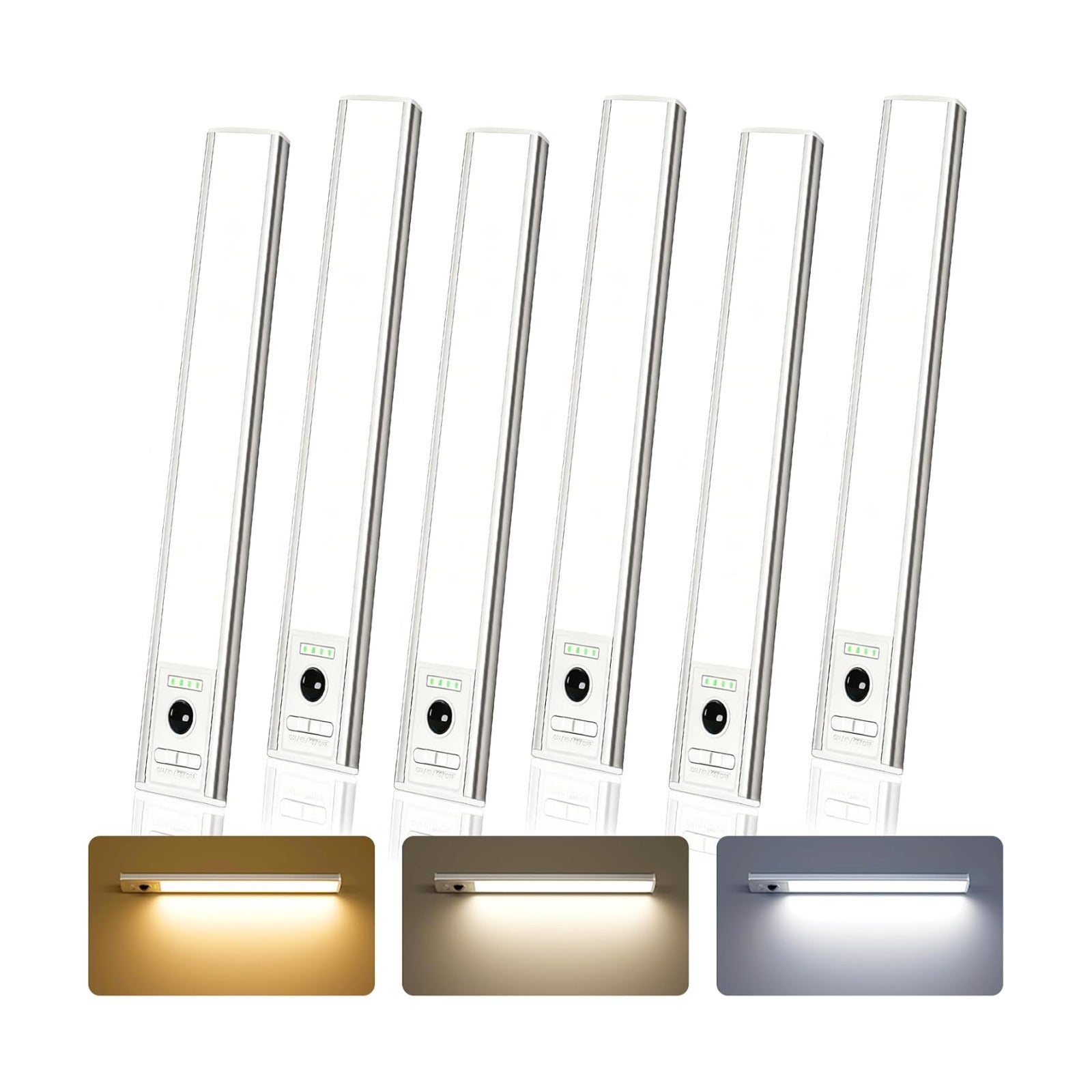 EZVALO 10-inch Under Cabinet Lighting Wireless with Battery Indicator, 2000mAh Rechargeable Motion Sensor Light Indoor