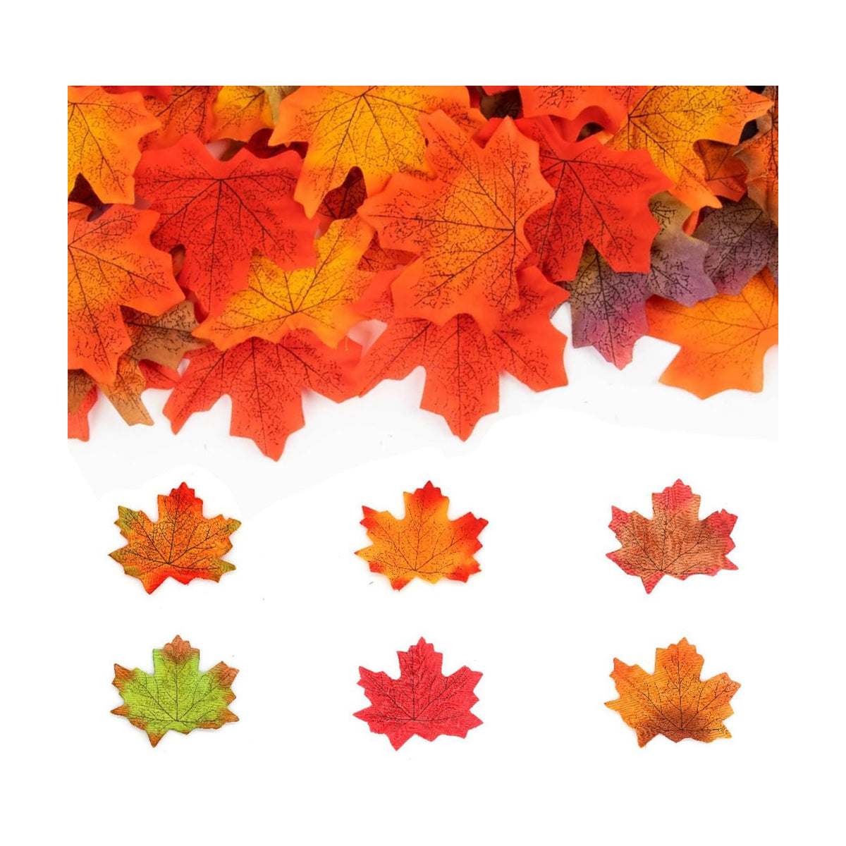 Fake Fall Leaves 100 Pcs Artificial Maple Leaves Decor Fake Fall Leaves for Scrapbooking Wedding Home Party Decorations