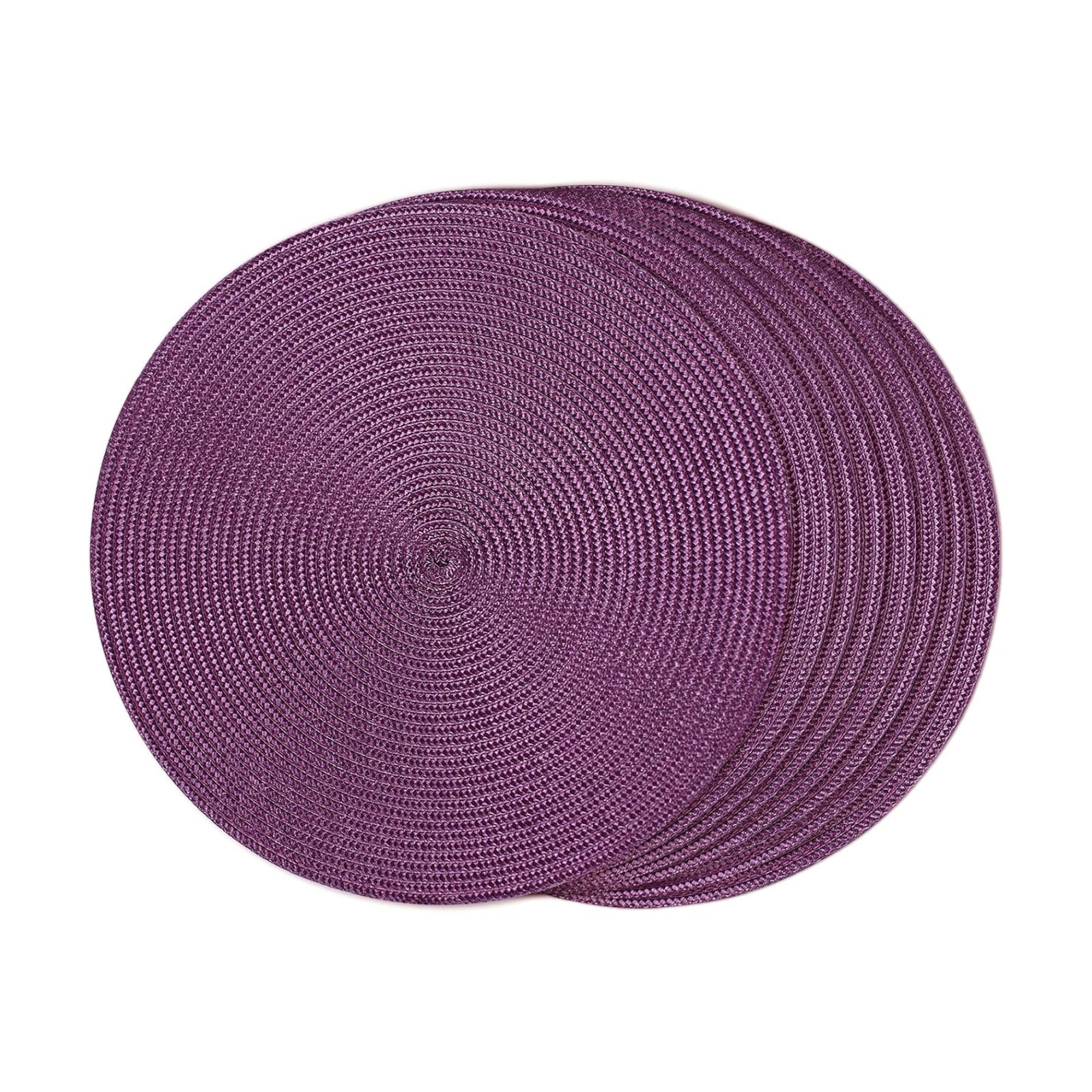 FunWheat Round Braided Placemats Set of 8 Table Mats for Dining Tables Woven Washable Non-Slip Place mats 15
