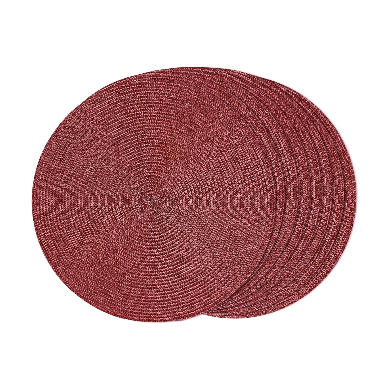 FunWheat Round Braided Placemats Set of 8 Table Mats for Dining Tables Woven Washable Non-Slip Place mats 15