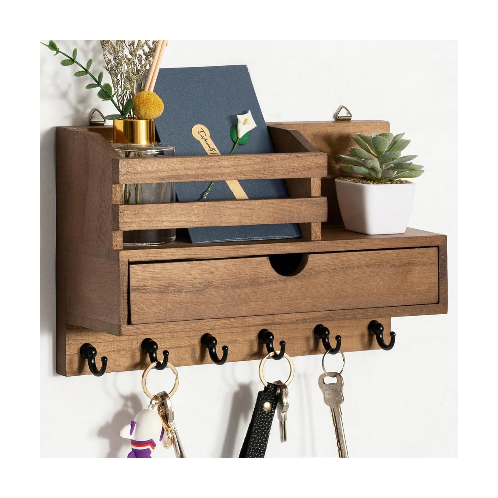 Wooden Key Rack / Key and Mail Holder