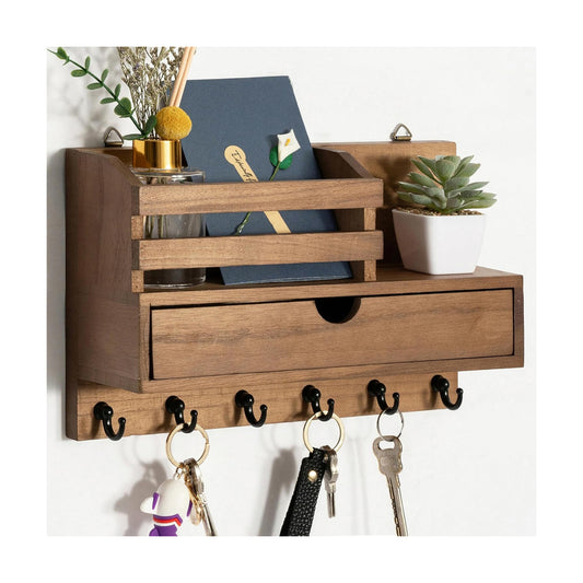 Wooden Key Rack / Key and Mail Holder