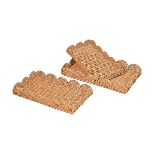 TRY2001A- Parker Southwestern Cottage / 23.62 In. W x 13.78 In. D x 3.15 In. H / Brown / Set of 3