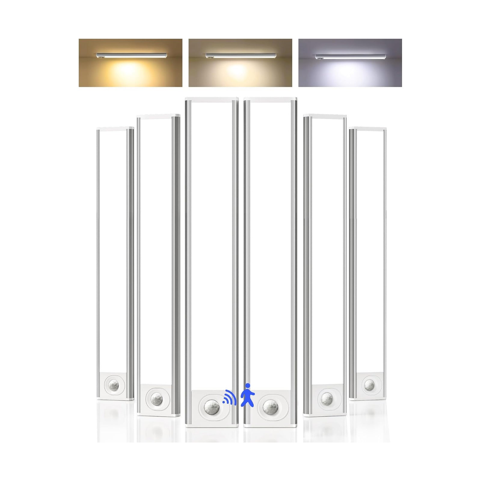 Under Cabinet Lighting, 12inch Rechargeable Motion Sensor Light Indoor, 2400mAh Battery Operated Closet Lights, with