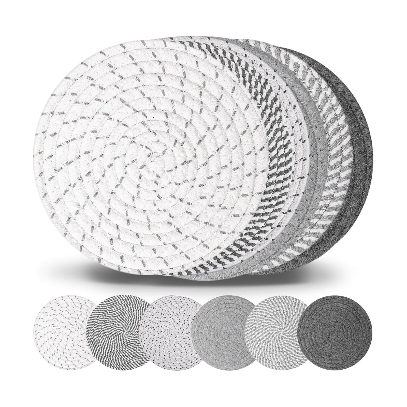 Billbotk 10" Trivets for Hot Dishes, Hot pots and Pans, Set of 6, Heat Resistant Pot Holders for Kitchen, Hot Pads for