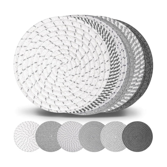 Billbotk 10" Trivets for Hot Dishes, Hot pots and Pans, Set of 6, Heat Resistant Pot Holders for Kitchen, Hot Pads for