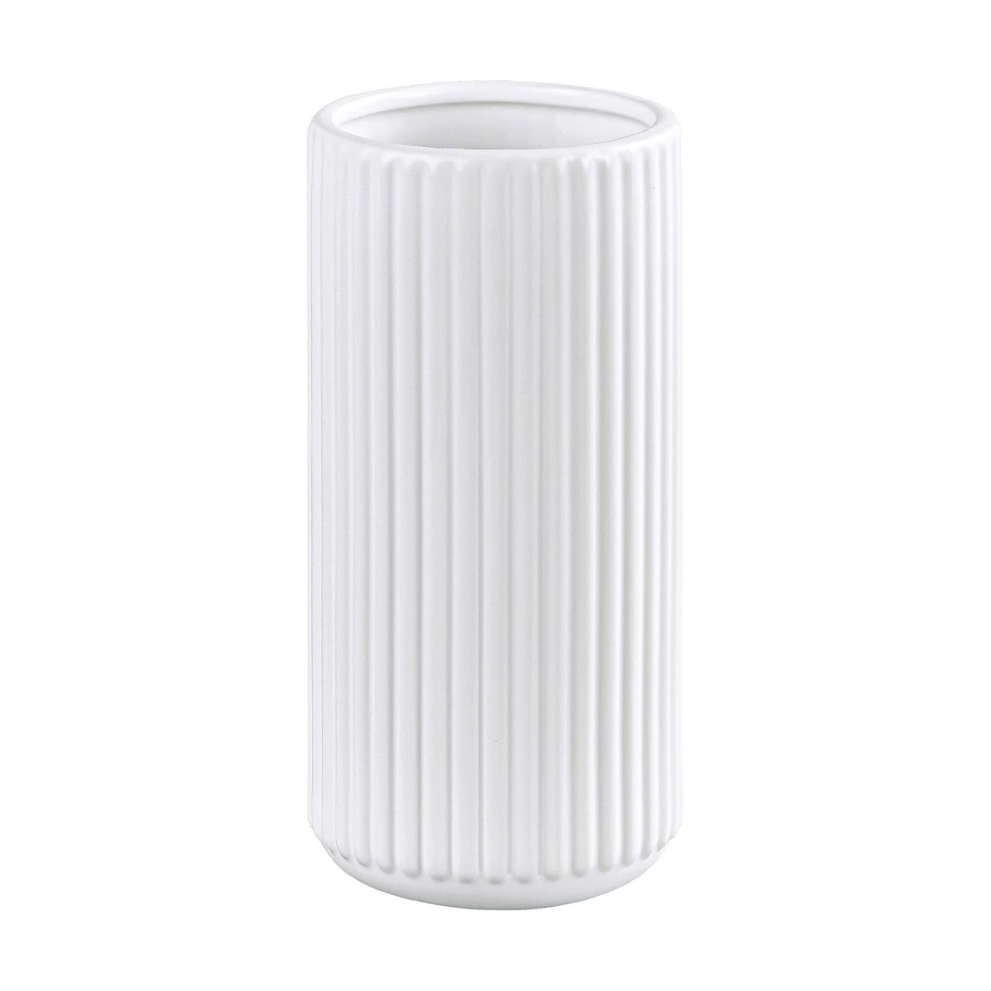 White Ceramic Flower Vase for Pampas Grass / Ceramic White / 8 Inch