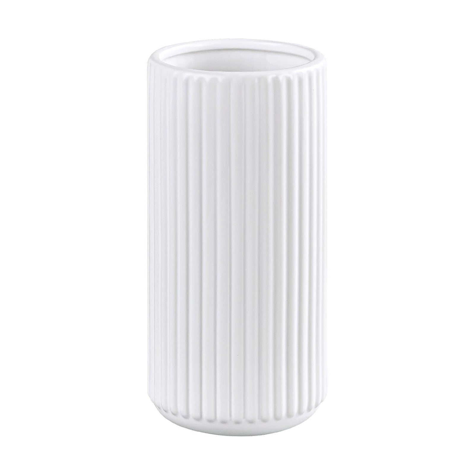 White Ceramic Flower Vase for Pampas Grass / Ceramic White / 8 Inch