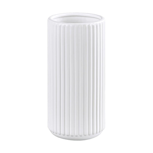 White Ceramic Flower Vase for Pampas Grass / Ceramic White / 8 Inch