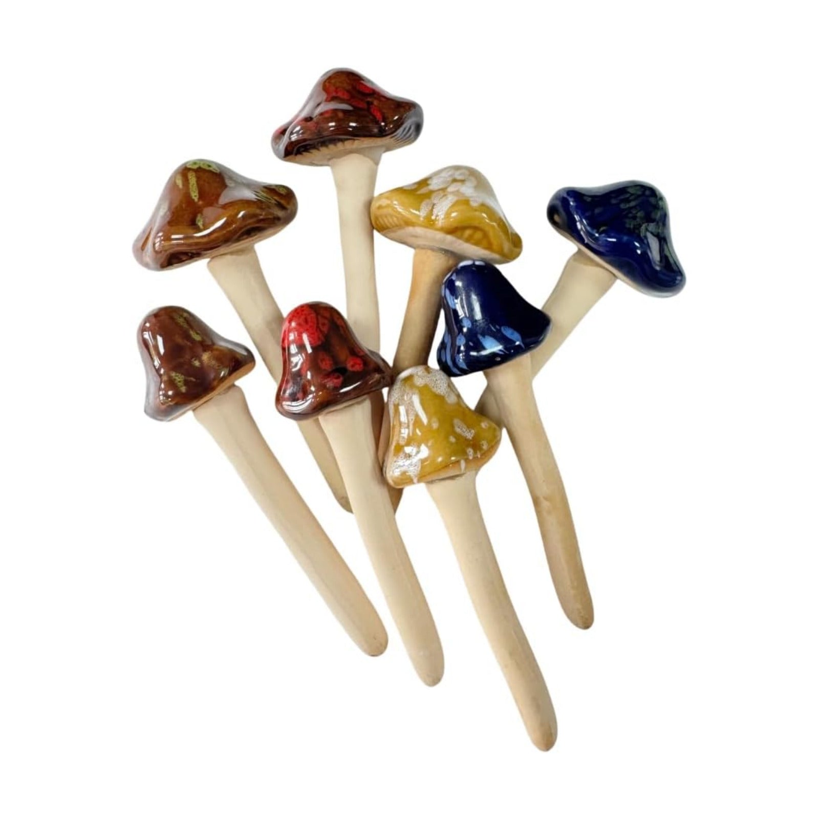 Plant Decorations / 4.7" Lawn Ornaments Fake Mushrooms / Set of 8