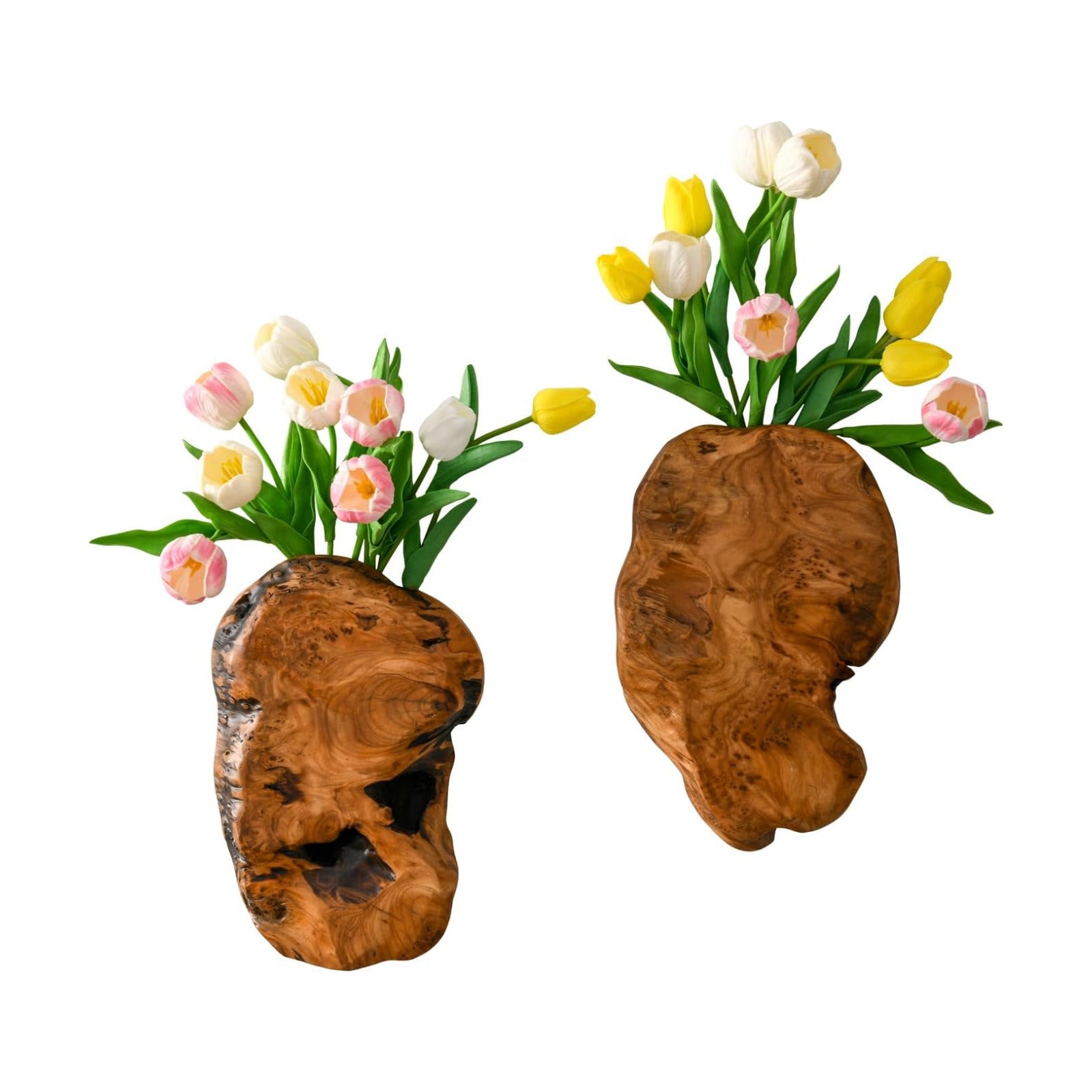 Cedar Wood Live Edge Wall Vases / Natural / Set of 2