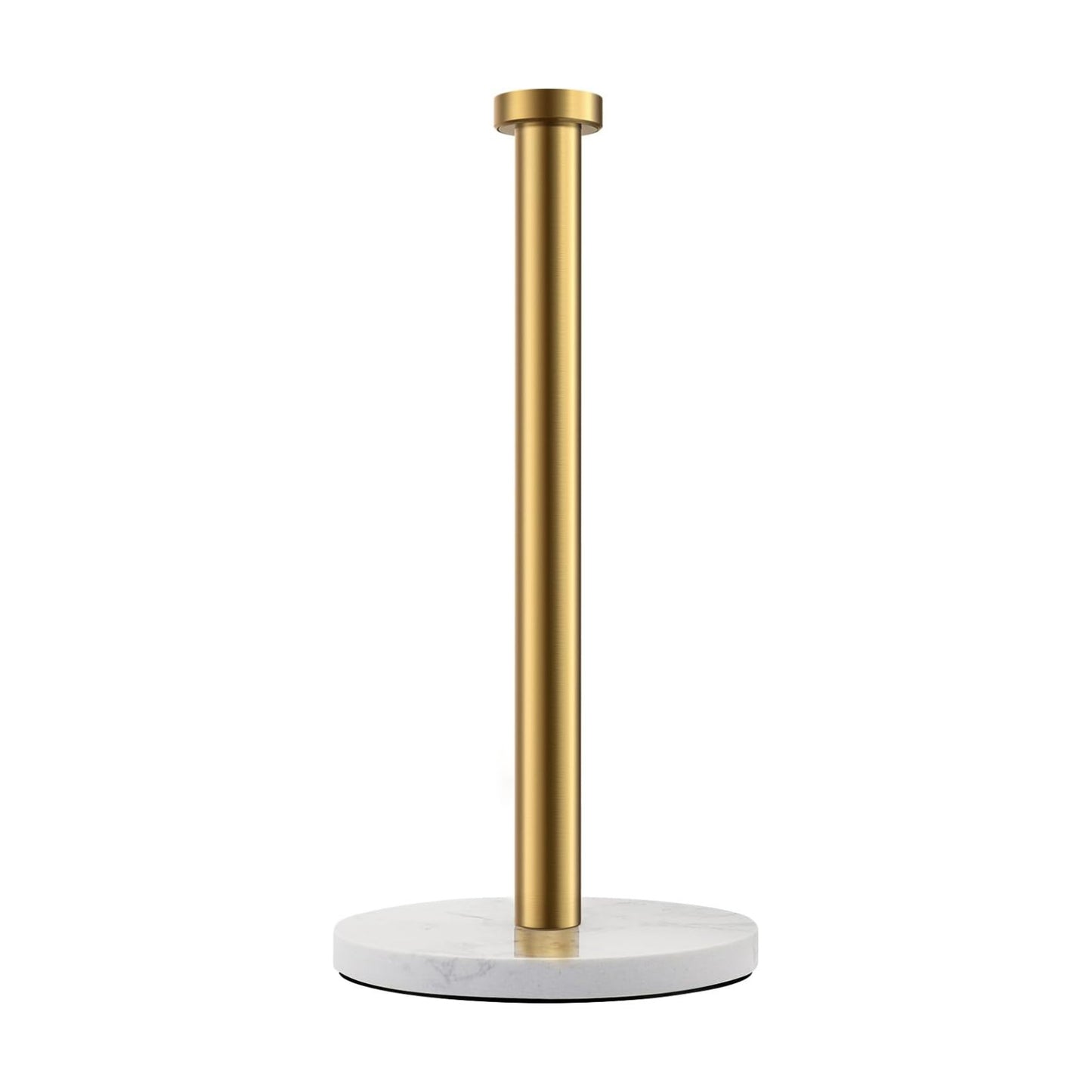 Gold Paper Towel Holder, with Anti Slip Weighted Marble Base | Stainless Steel, One Handed Operation, Countertop Towel