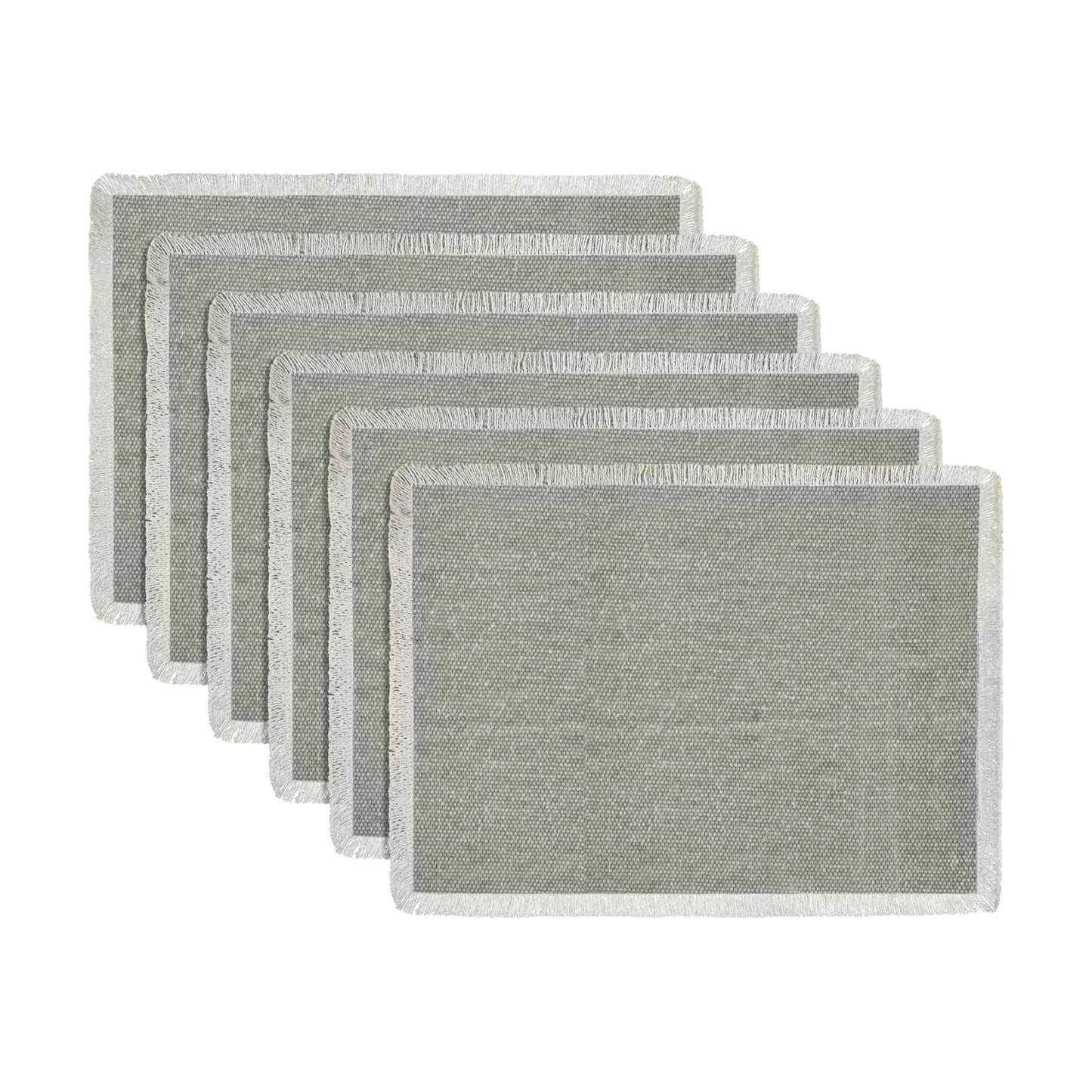 Hausattire Cotton Frayed Placemats Set of 6 Dining Table 13x19 Inch | Rustic Farmhouse Boho Washable Easter Placemat