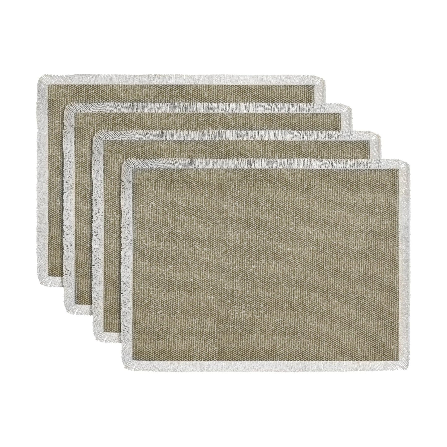 Hausattire Cotton Frayed Placemats Set of 4 Dining Table 13x19 Inch | Rustic Farmhouse Boho Washable Easter Placemat