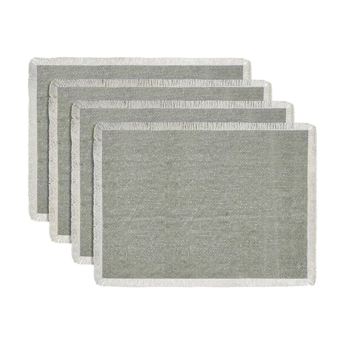 Hausattire Cotton Frayed Placemats Set of 4 Dining Table 13x19 Inch | Rustic Farmhouse Boho Washable Easter Placemat