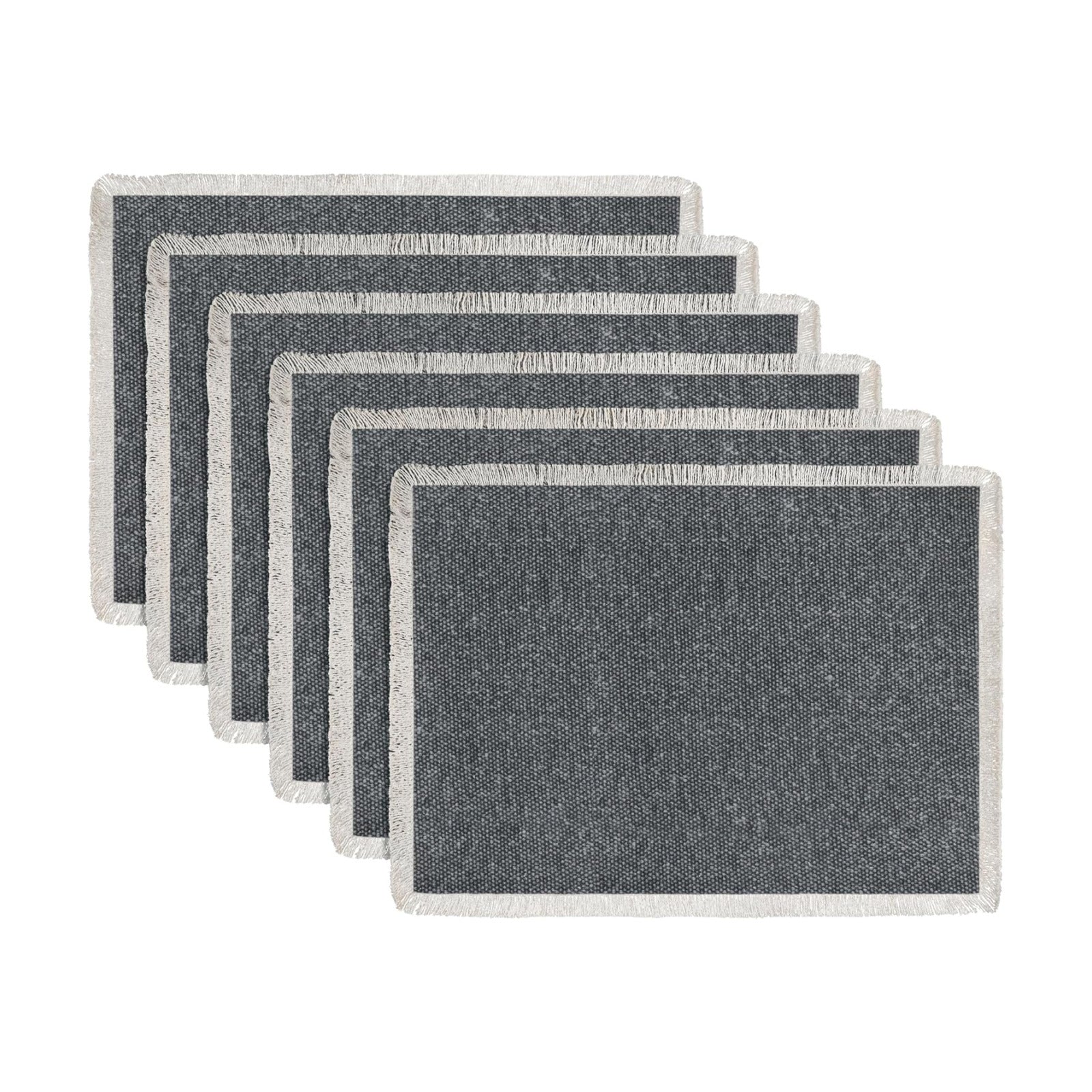 Hausattire Cotton Frayed Placemats Set of 6 Dining Table 13x19 Inch | Rustic Boho Washable Easter Placemat for Outdoor